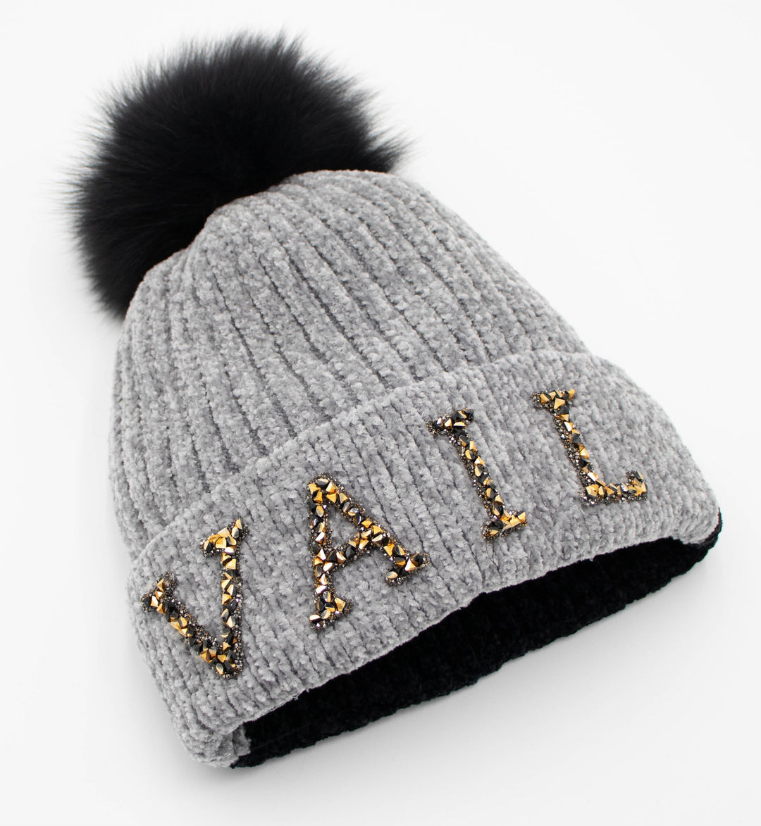 Vail Knit Beanie With Fox Pom