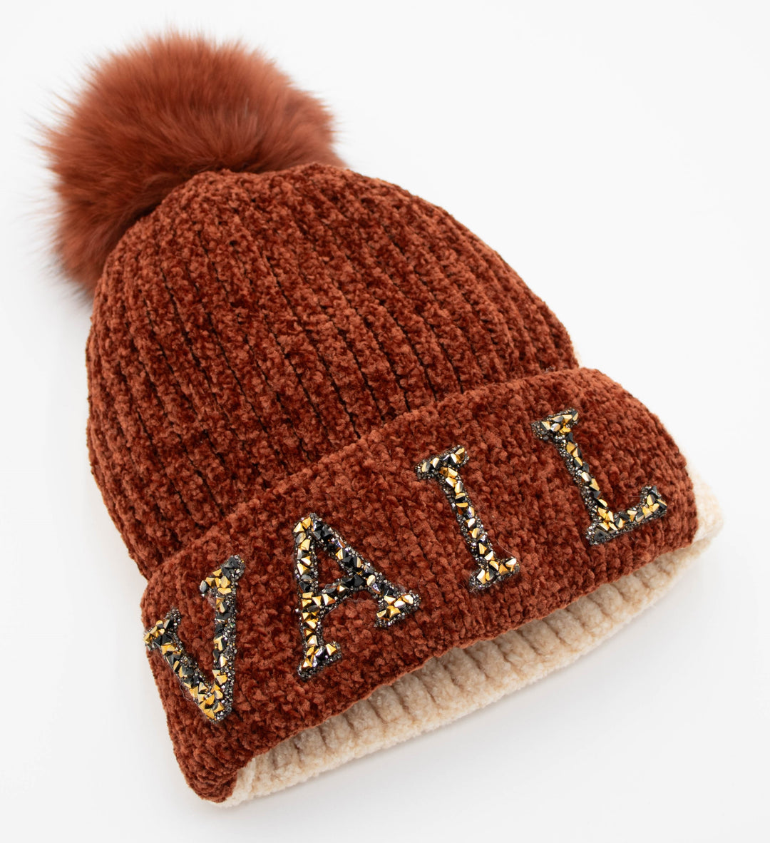 Vail Knit Beanie With Fox Pom