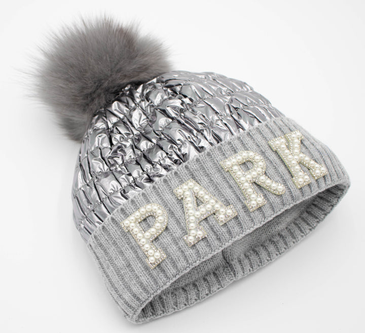 Park City Knit Beanie With Fox Pom