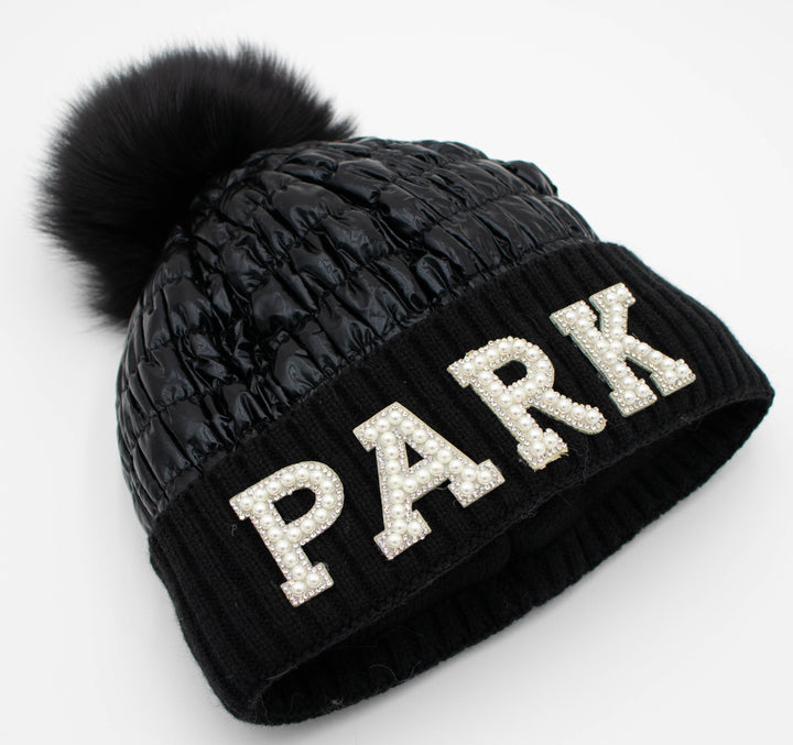 Park City Knit Beanie With Fox Pom