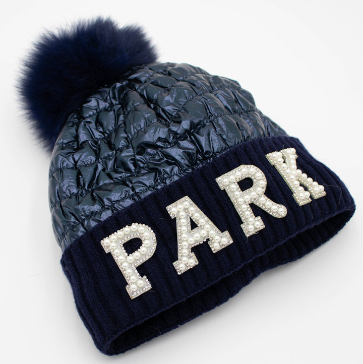 Park City Knit Beanie With Fox Pom