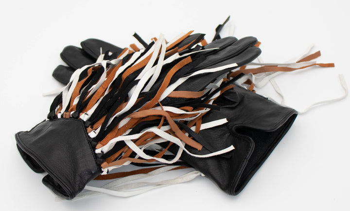 Silk Lined Leather Fring Gloves