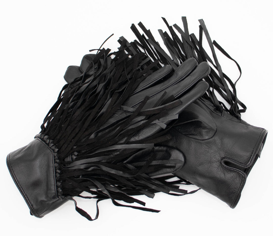 Silk Lined Leather Fring Gloves