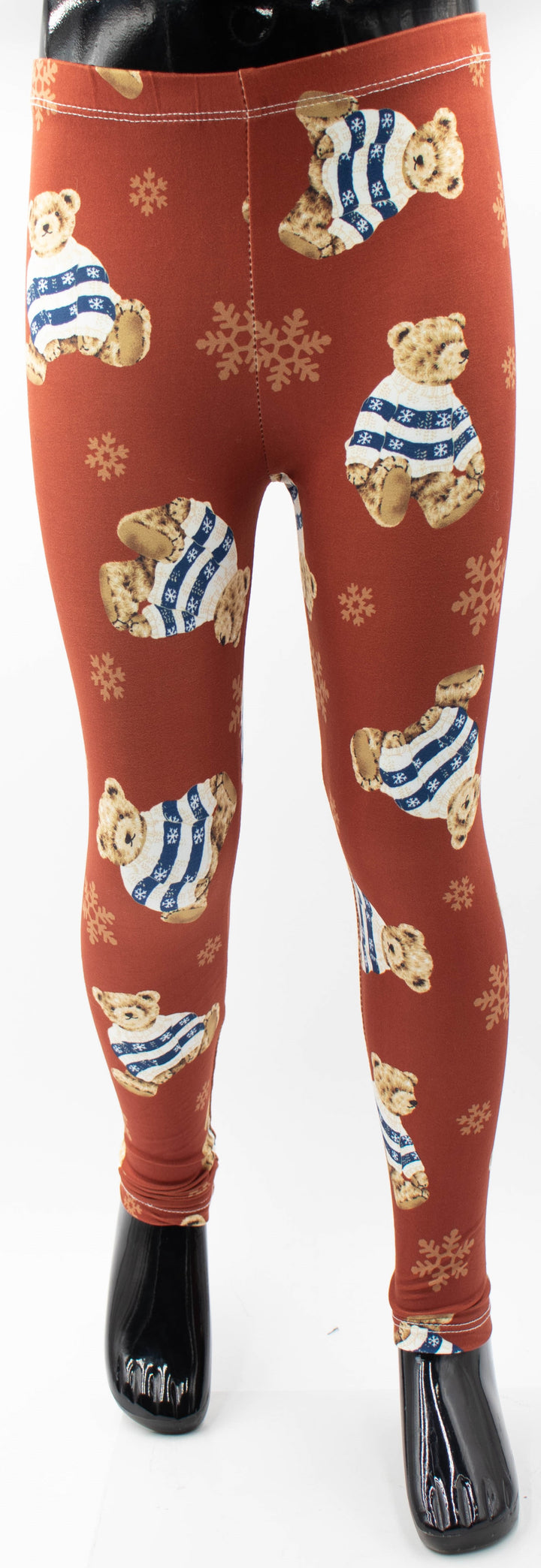 Christmas Bear Print Girls Leggings