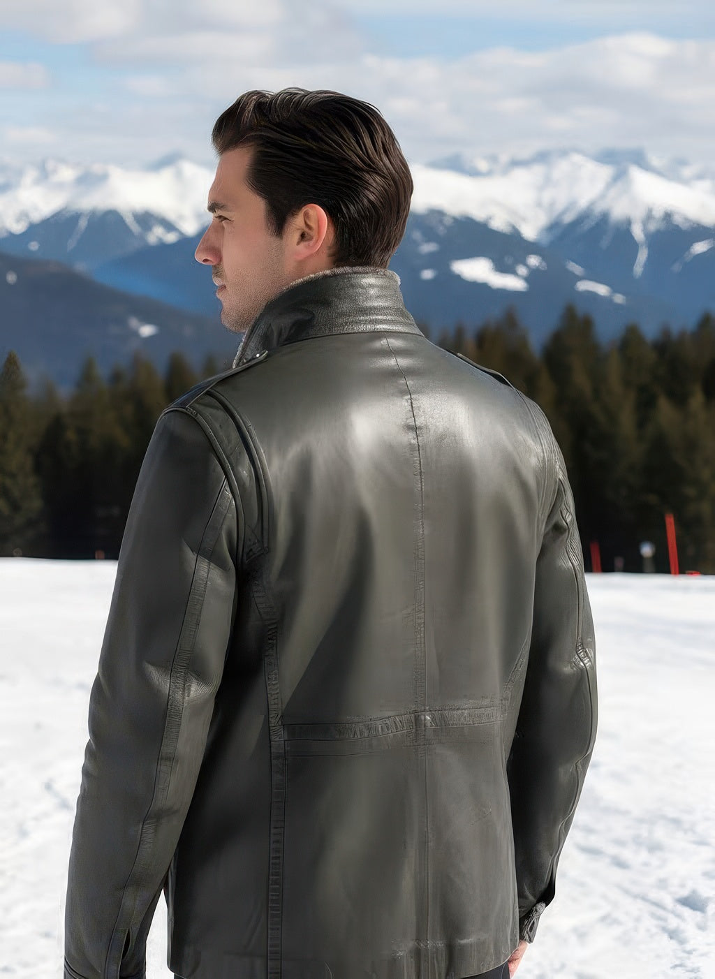 Leather With Shearling Lining Jacket