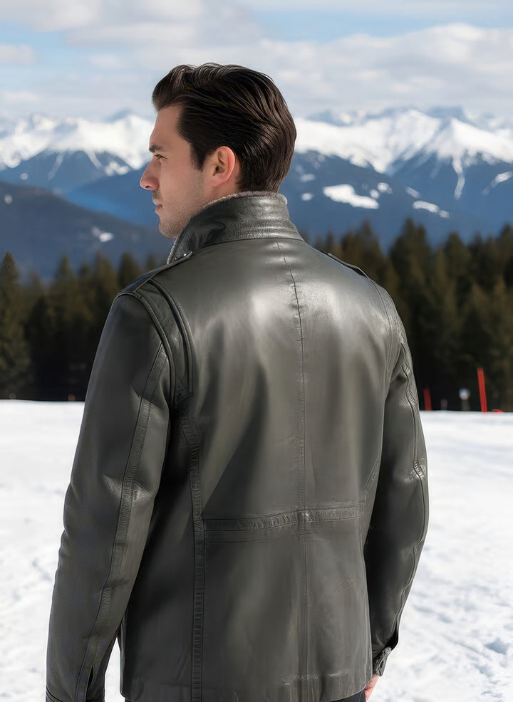Leather With Shearling Lining Jacket