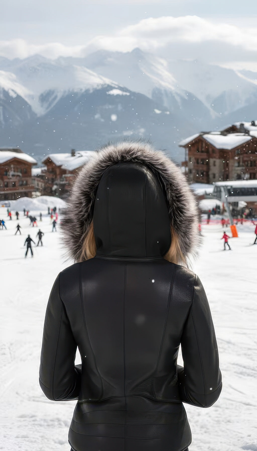 Shearling Jacket With Fox Trim