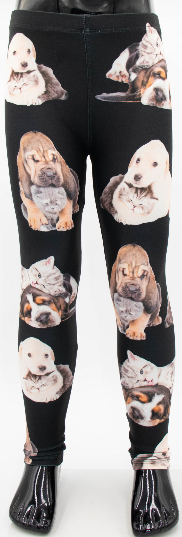 Kitten & Puppy Print Girls Leggings
