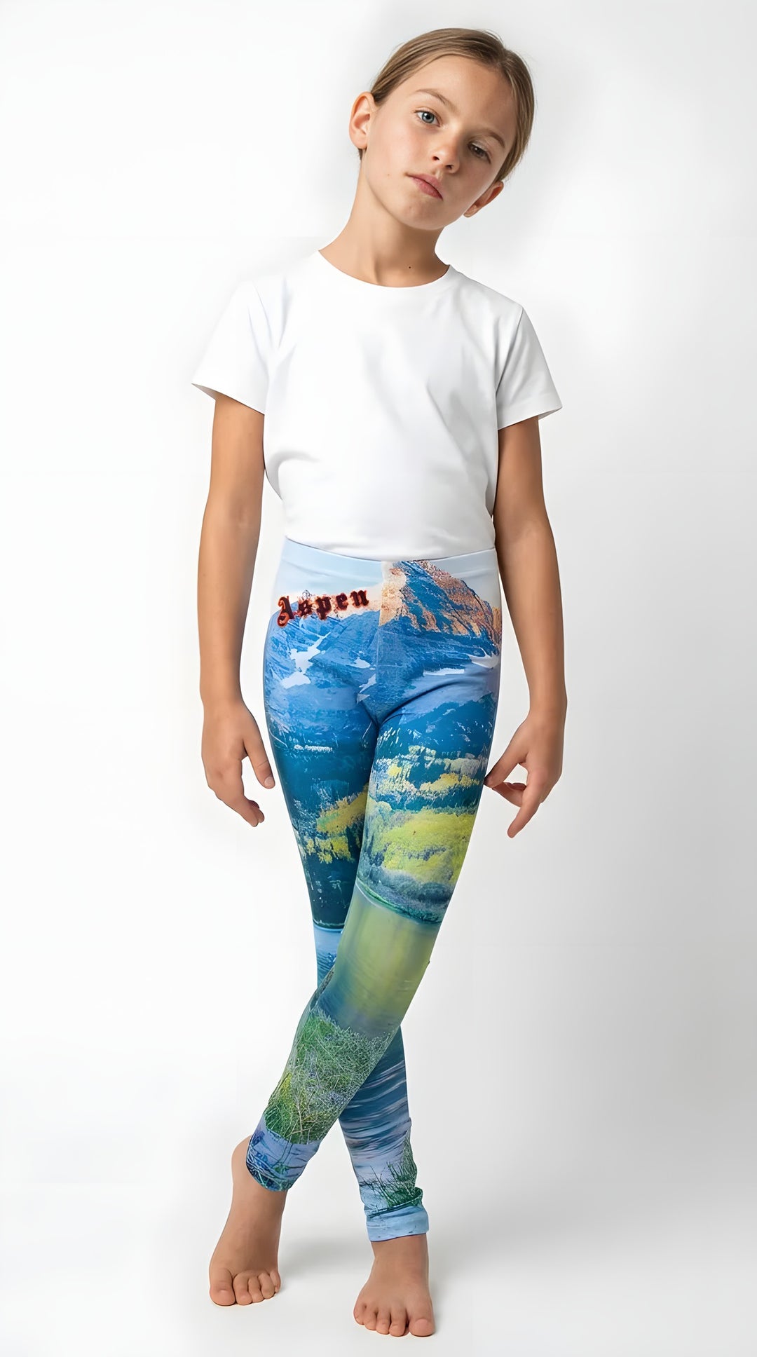 Aspen Mountain print girls leggings