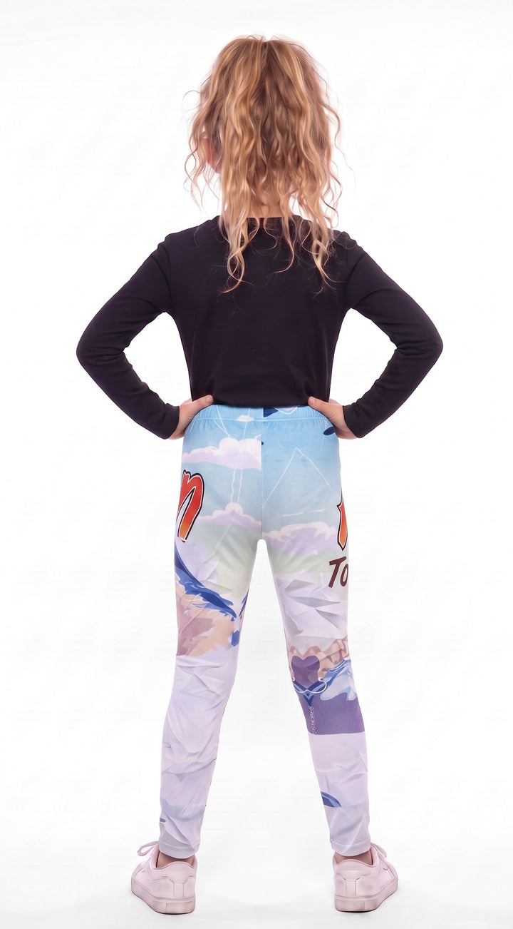 Aspen Ski Print Girls Leggings back