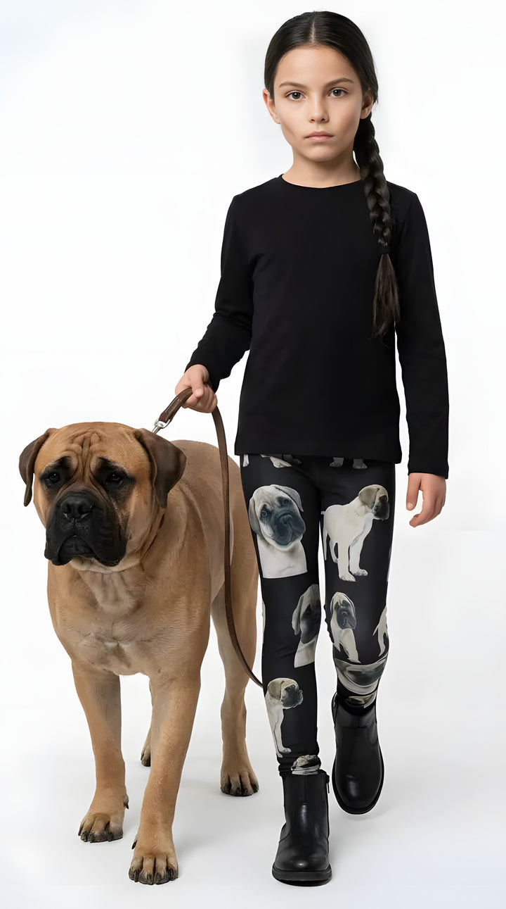 Bull Mastiff print girls leggings