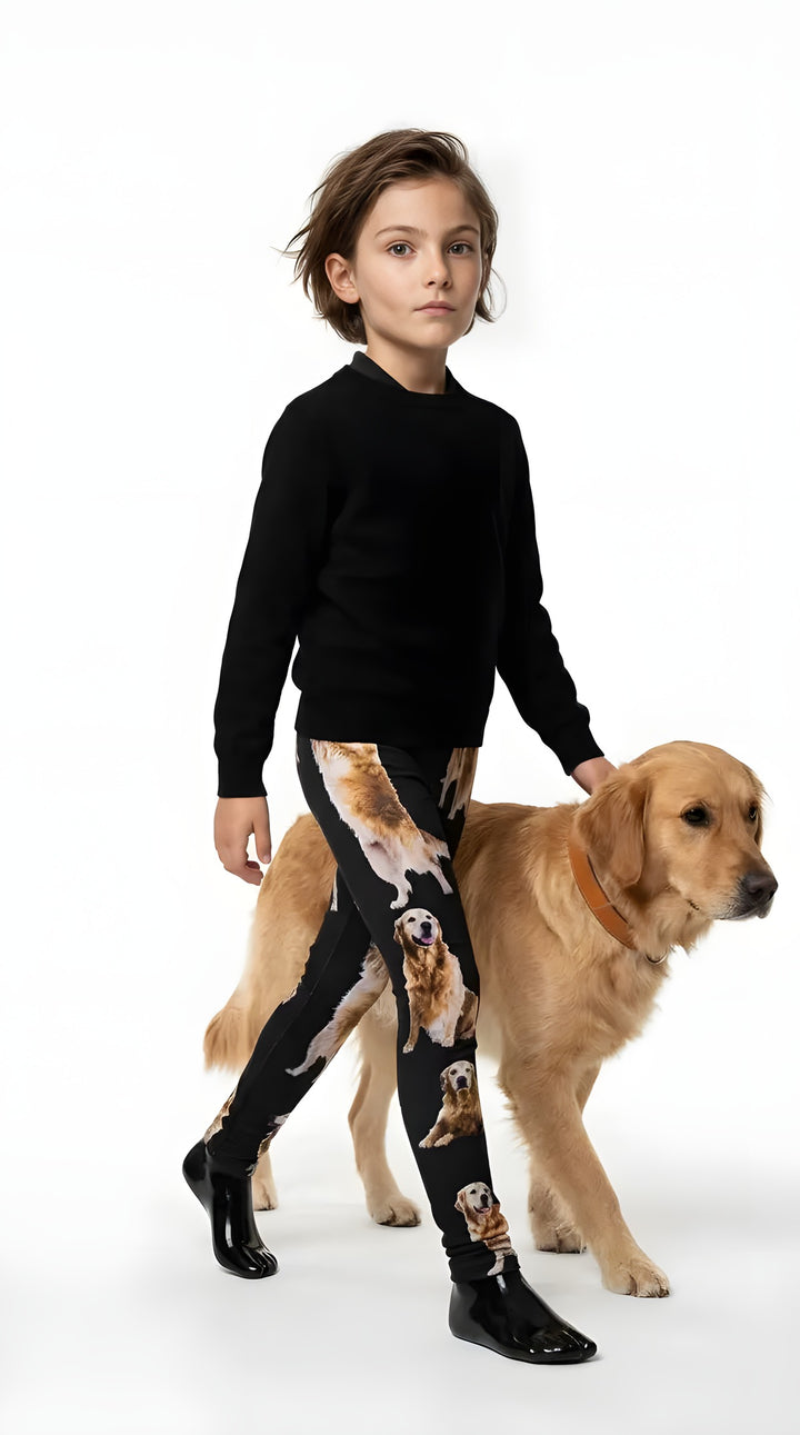 Golden Retriever Dog print girls leggings