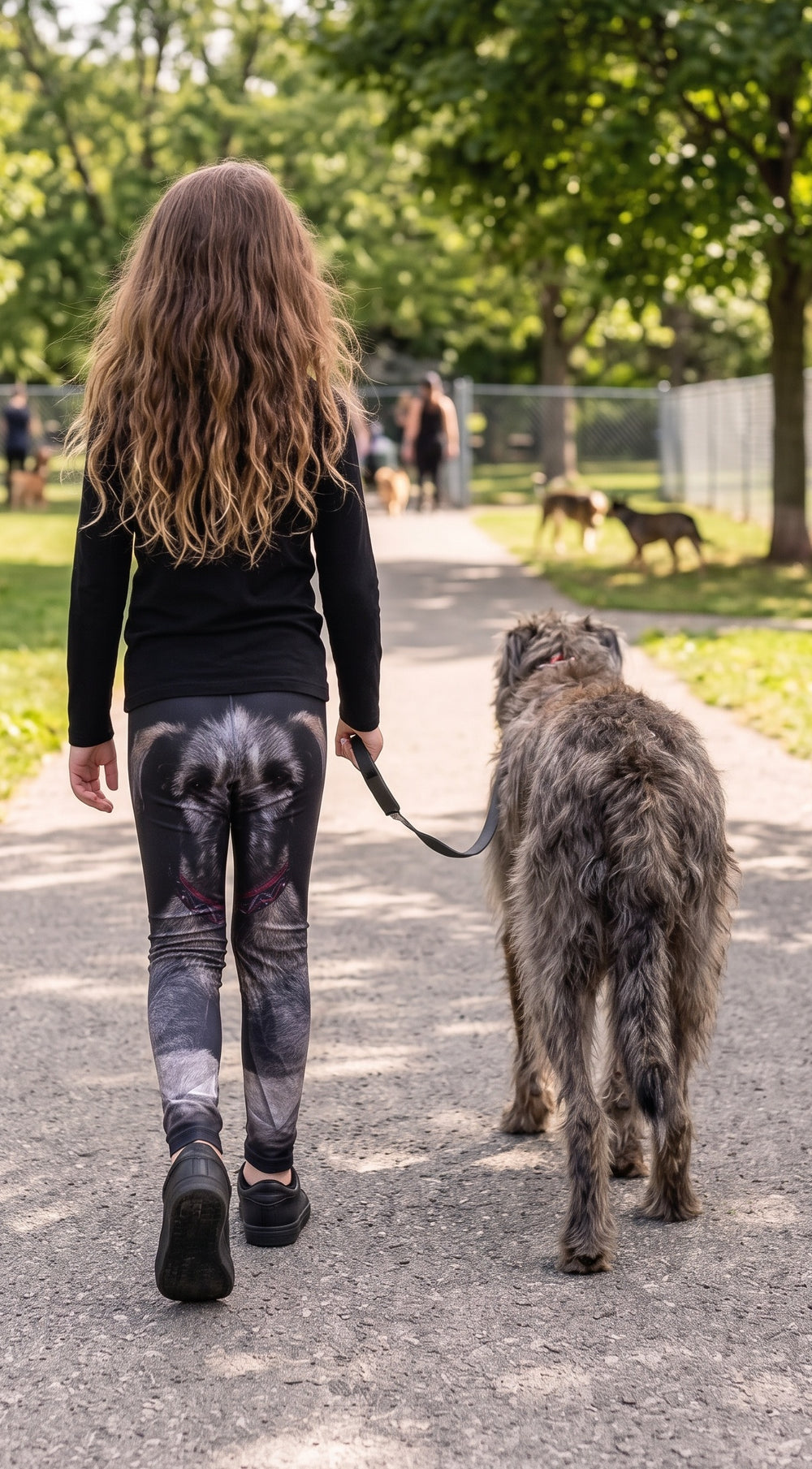 Irish Wolfhound Print Girls Leggings back