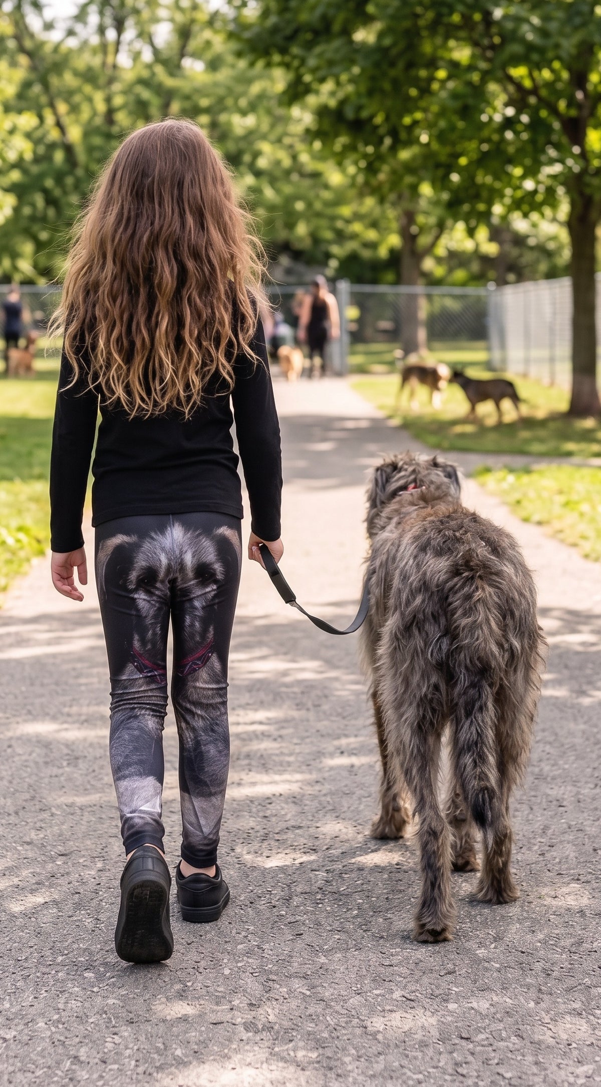 Irish Wolfhound Print Girls Leggings back