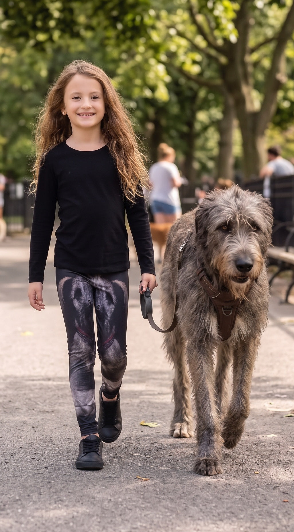 Irish Wolfhound Print Girls Leggings front