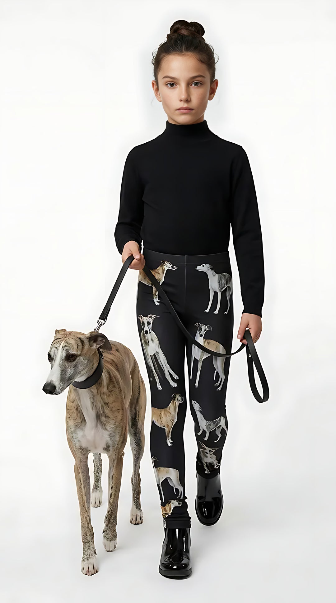 Whippet print girls leggings