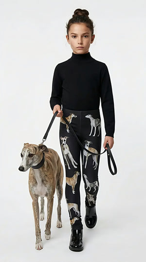 Whippet print girls leggings