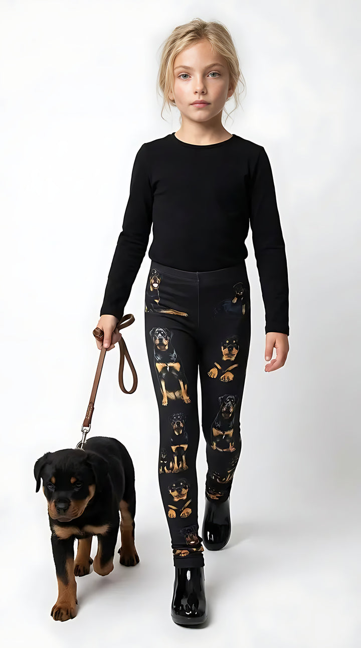 Rottweiler print girls leggings