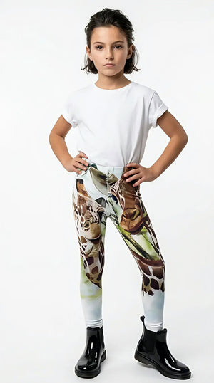 Giraffe print girls leggings