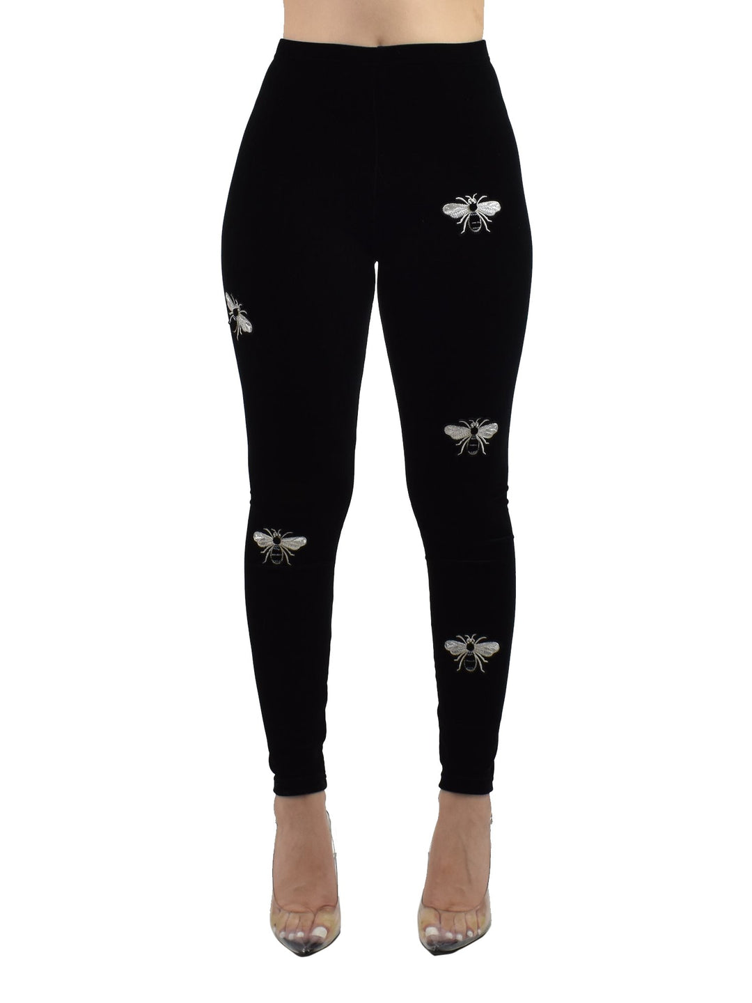 Little Bees Velvet Leggings - Denimaxx