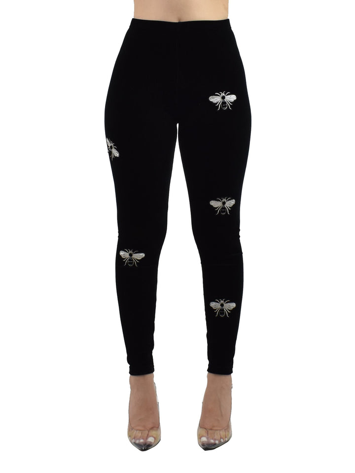 Little Bees Velvet Leggings - Denimaxx