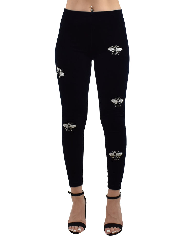 Little Bees Velvet Leggings - Denimaxx