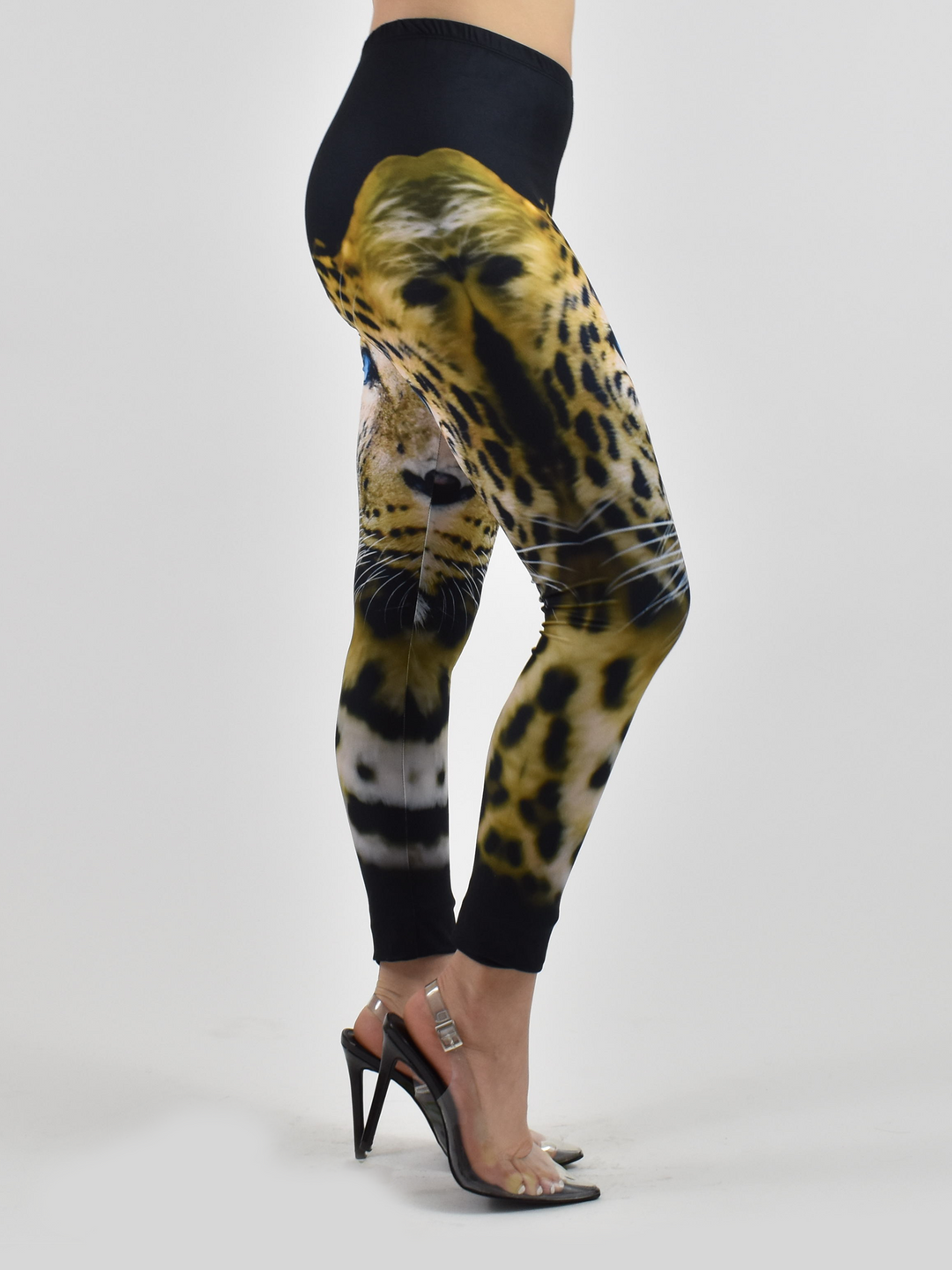 Blue Eyed Leopard Print Workout Leggings Denimaxx