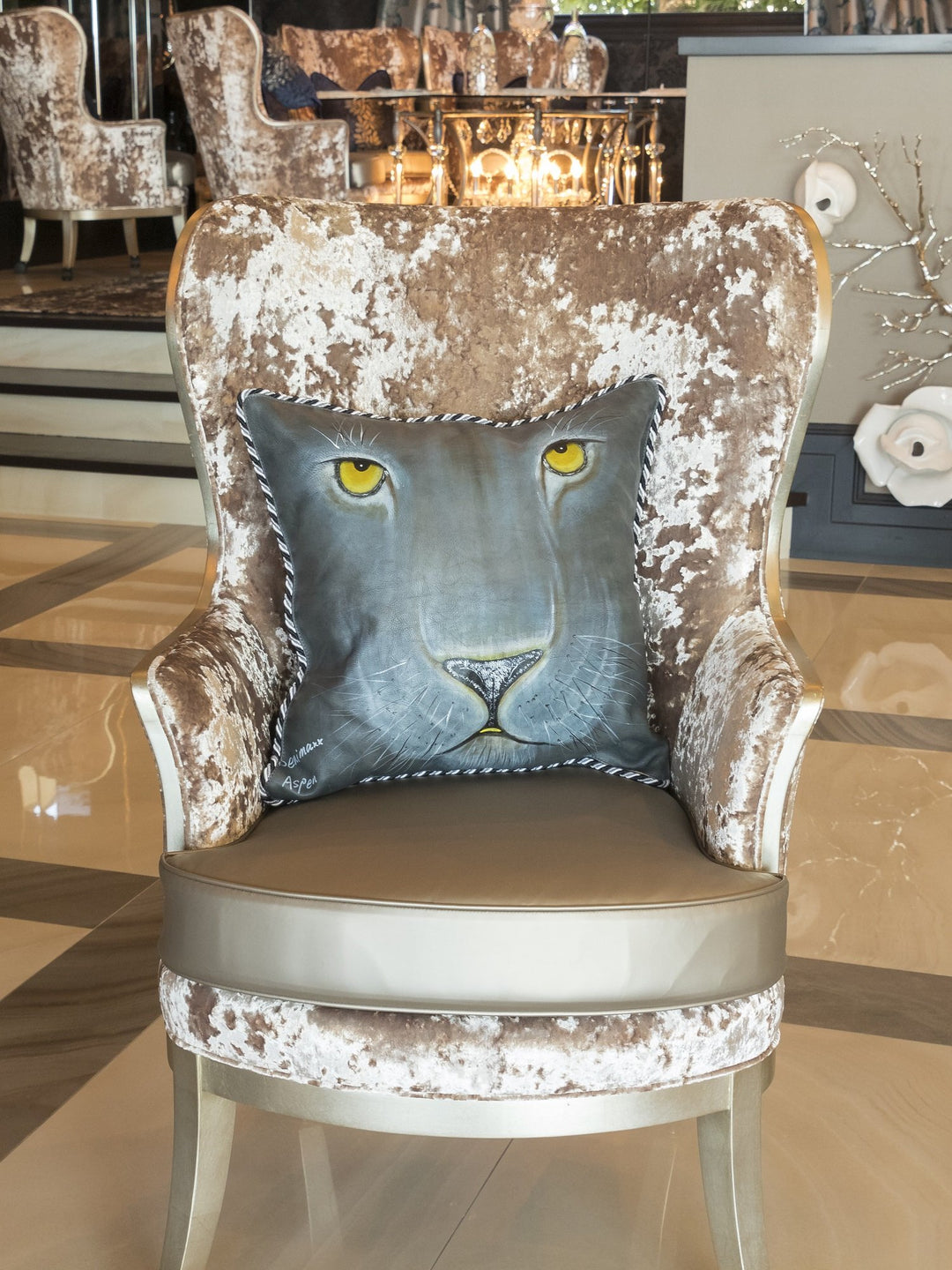 Puma Leather Hand-Crafted Pillow - Denimaxx