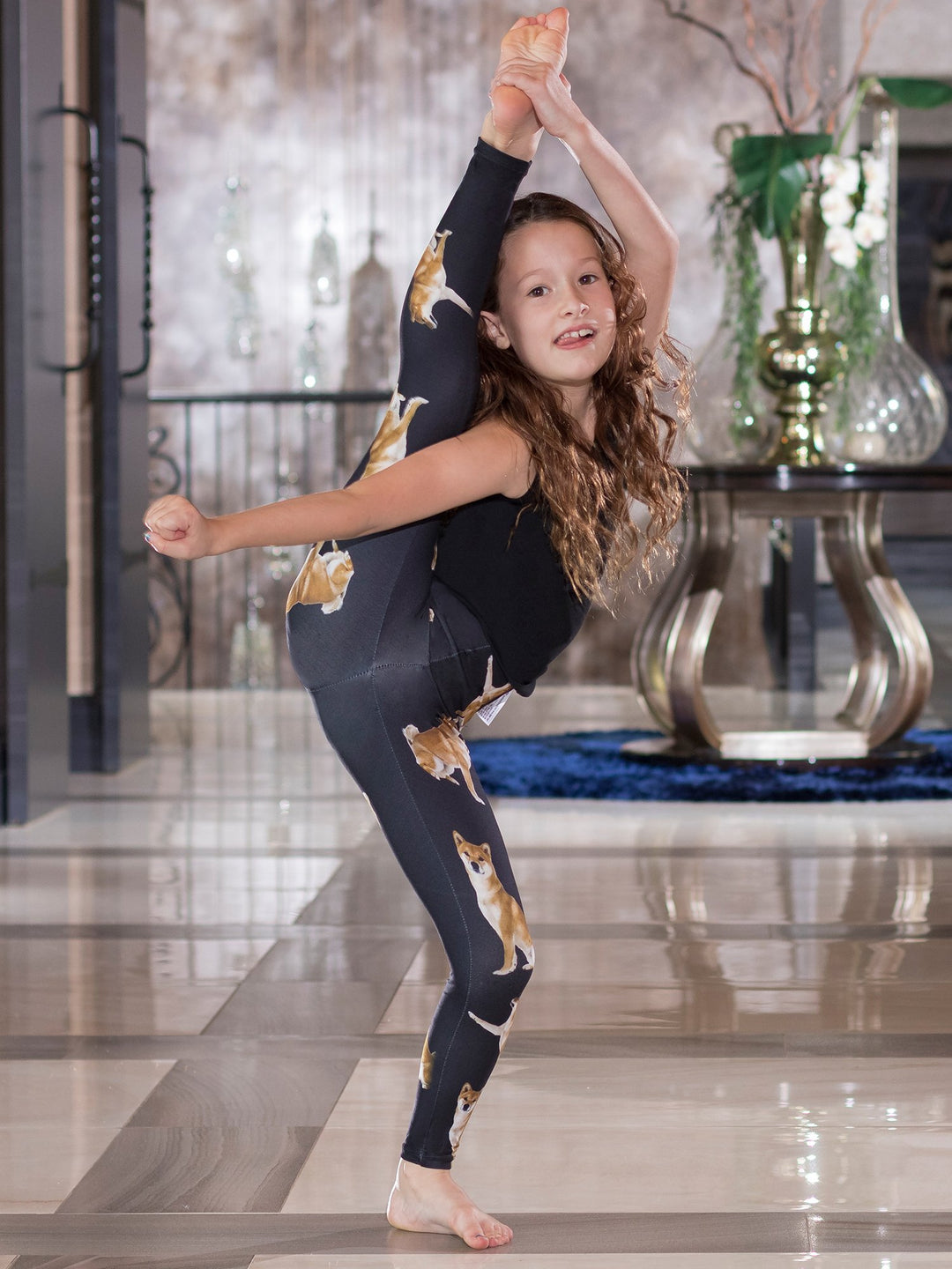 Shiba Inu Print - Girls' Activewear Leggings - Denimaxx