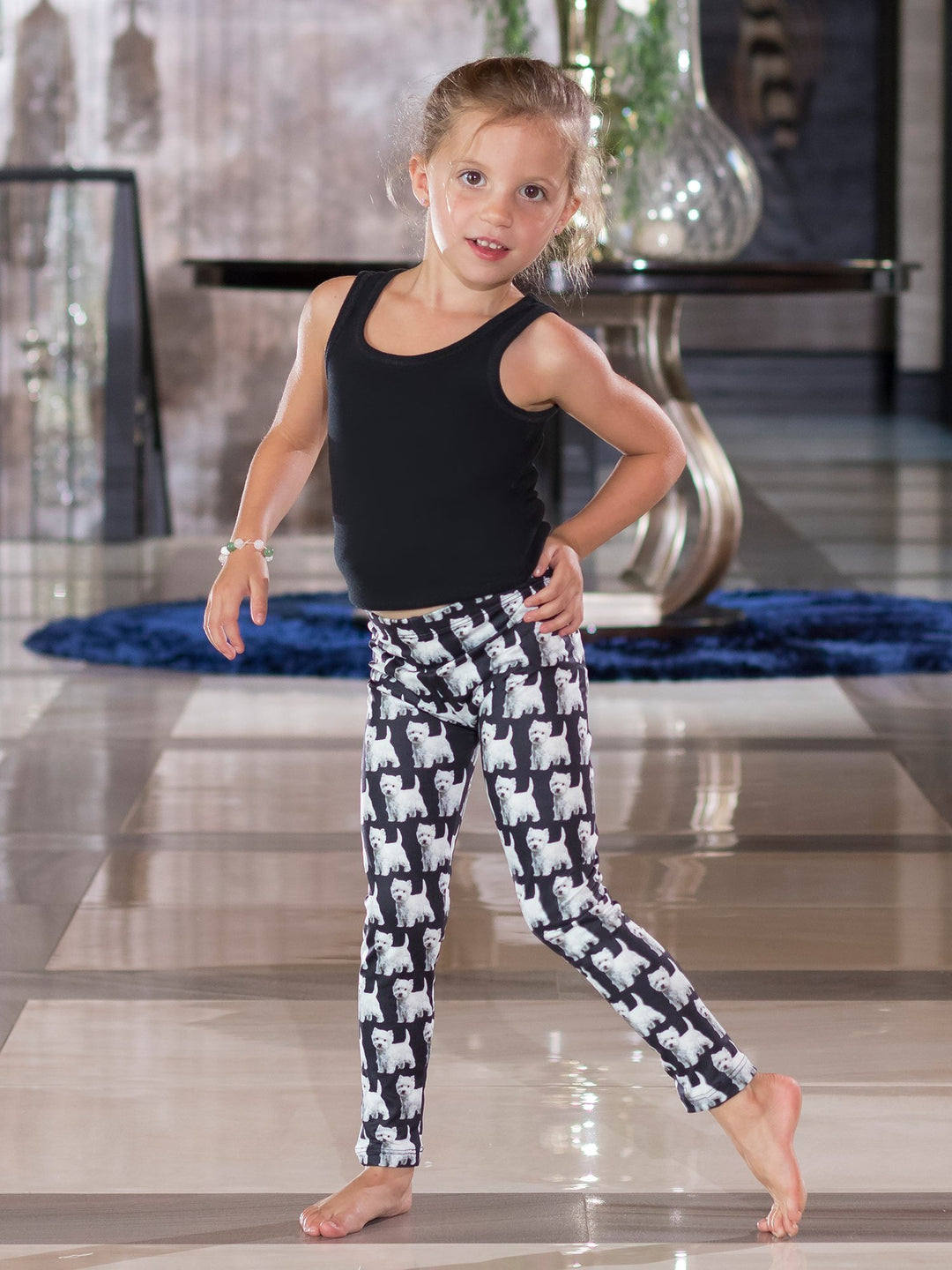 West Highland White Terrier Print - Girls' Active Leggings - Denimaxx