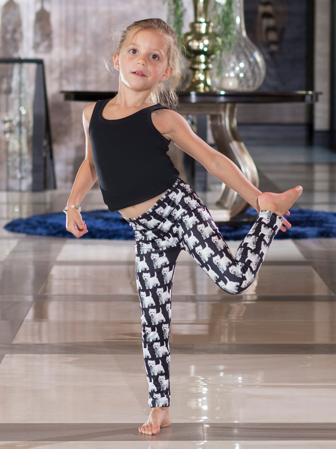 West Highland White Terrier Print - Girls' Active Leggings - Denimaxx