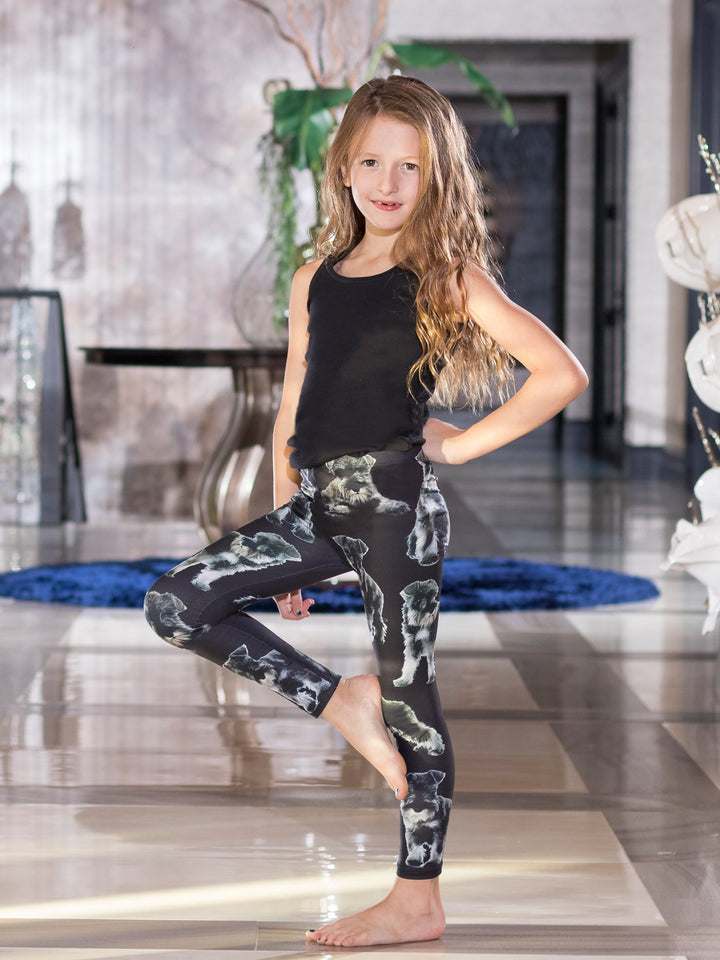 Miniature Schnauzer Print - Girls' Leggings - Denimaxx