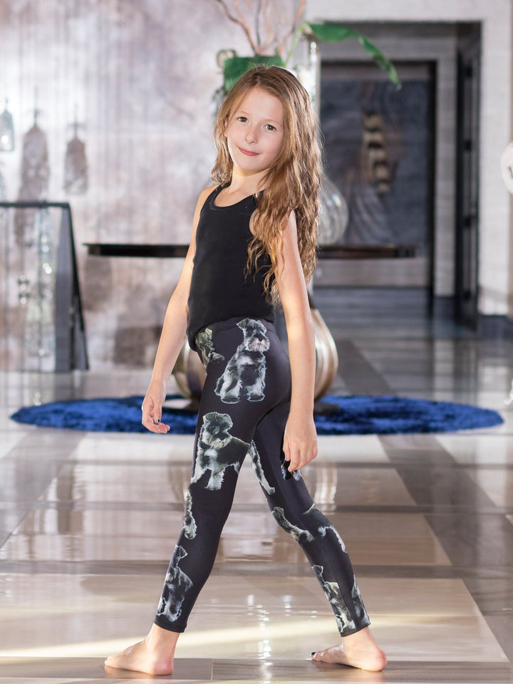 Miniature Schnauzer Print - Girls' Leggings - Denimaxx