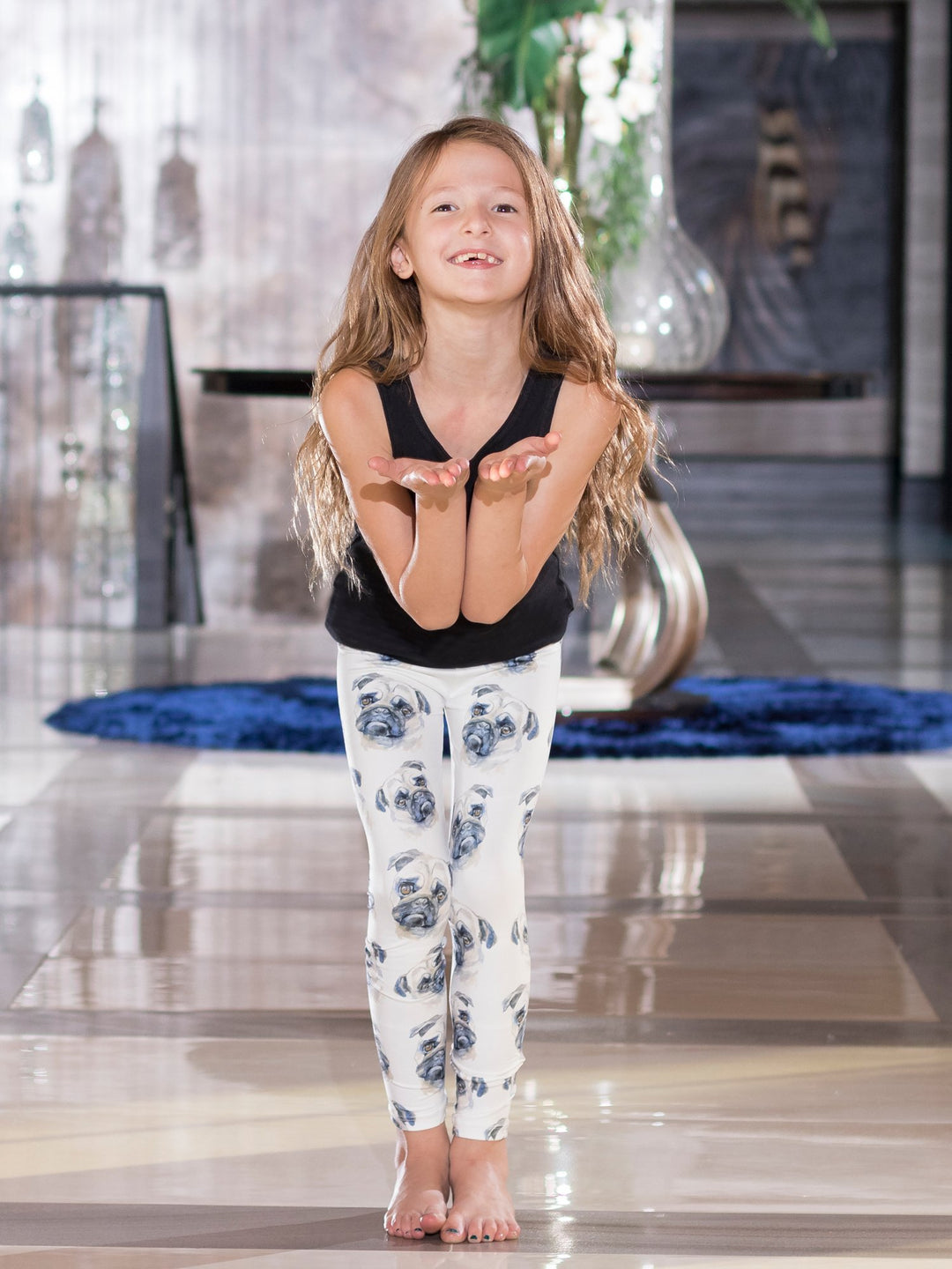 Pug Print - Girls' Athleisure Leggings - Denimaxx