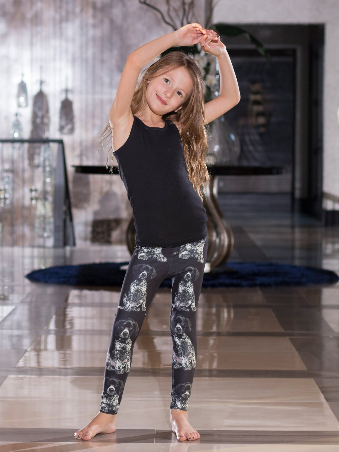 German Shorthaired Pointer Print - Girls' Active Leggings - Denimaxx