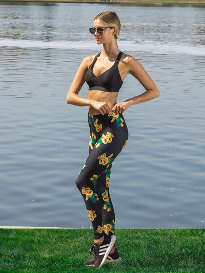 Aloha Teddy Bear Print - Active Leggings - Denimaxx