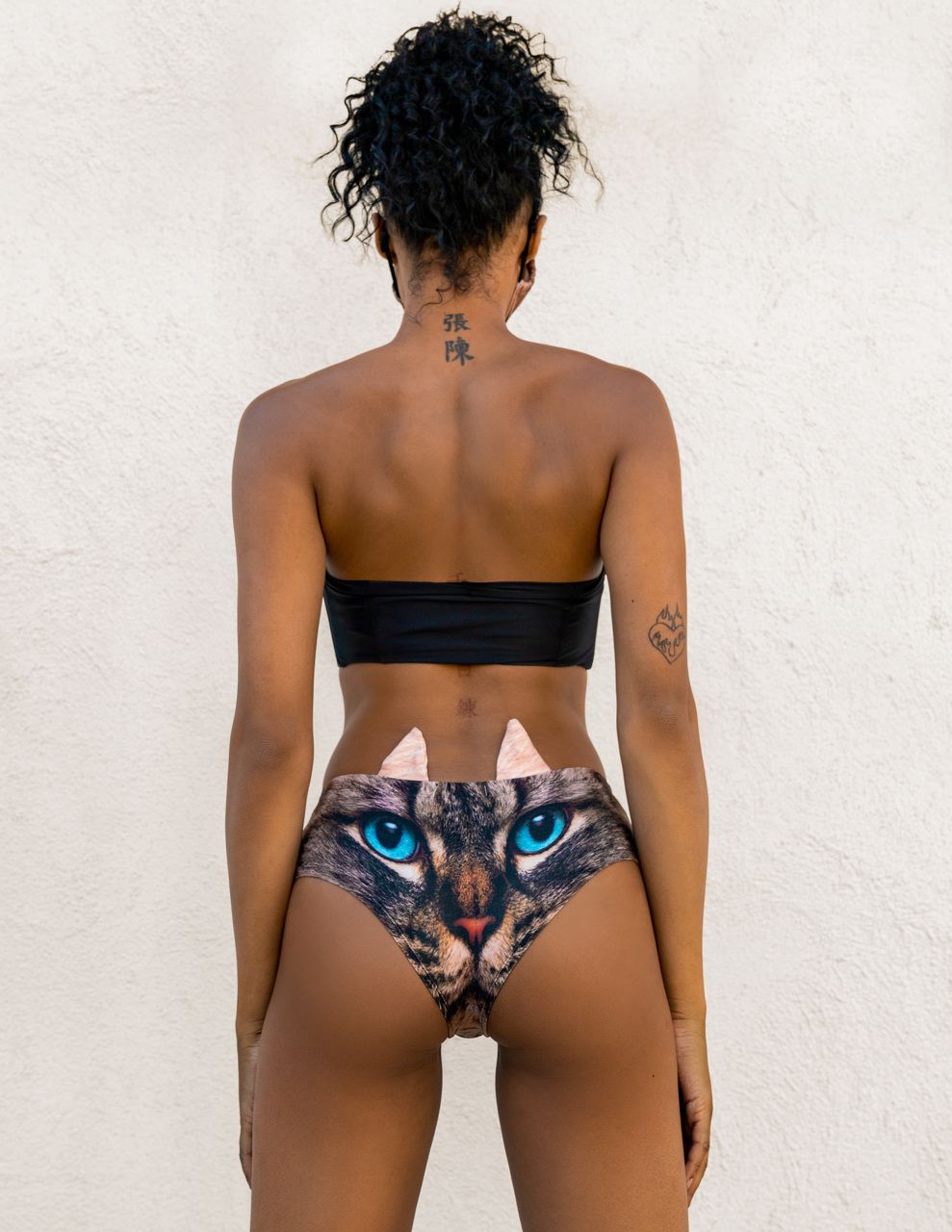 Green-Eyed Cat Print Panties - Denimaxx